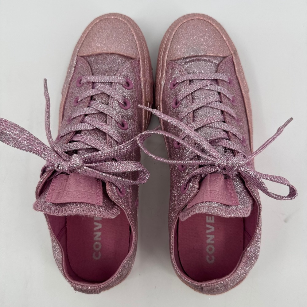 Converse Chuck Taylor All Star Ox Pink Glitter Low Top Sneakers 162993C Womens 8 - Picture 6 of 8